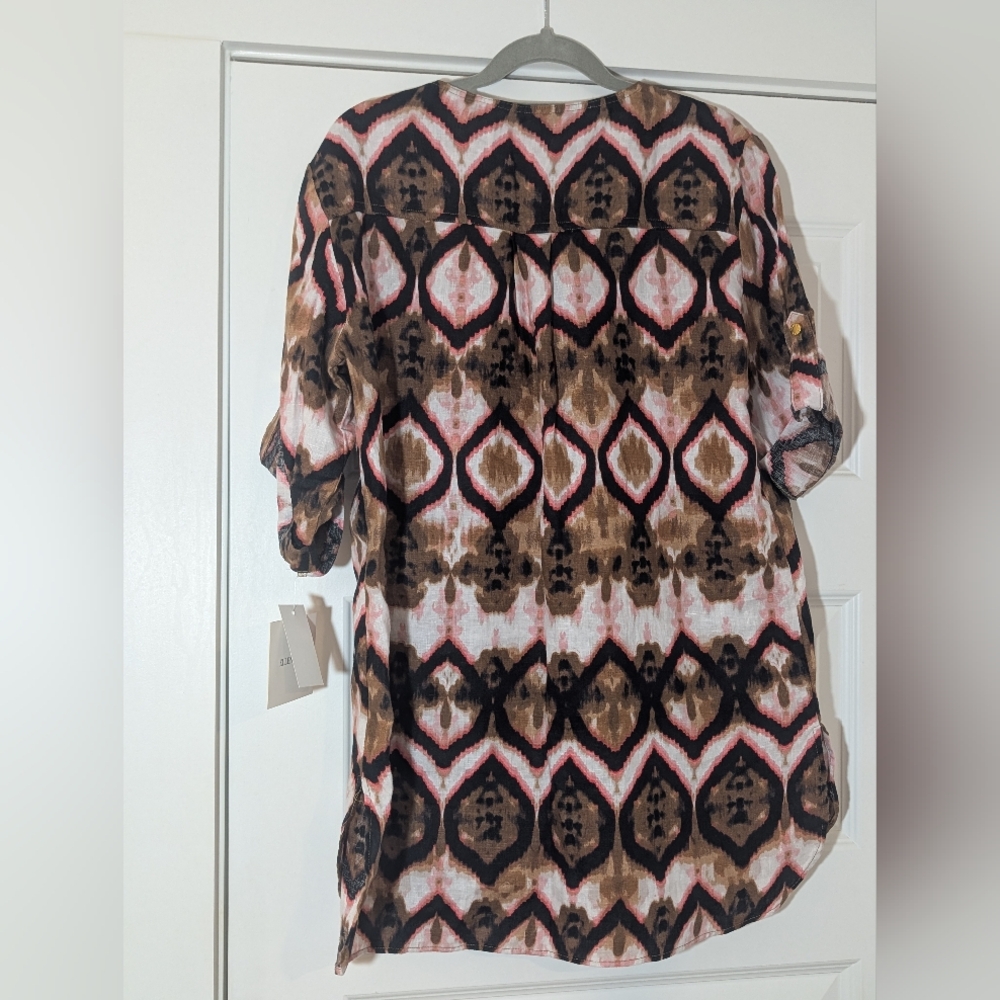 Ellen Tracy Multicolor Patterned Blouse Size M - Picture 5 of 9